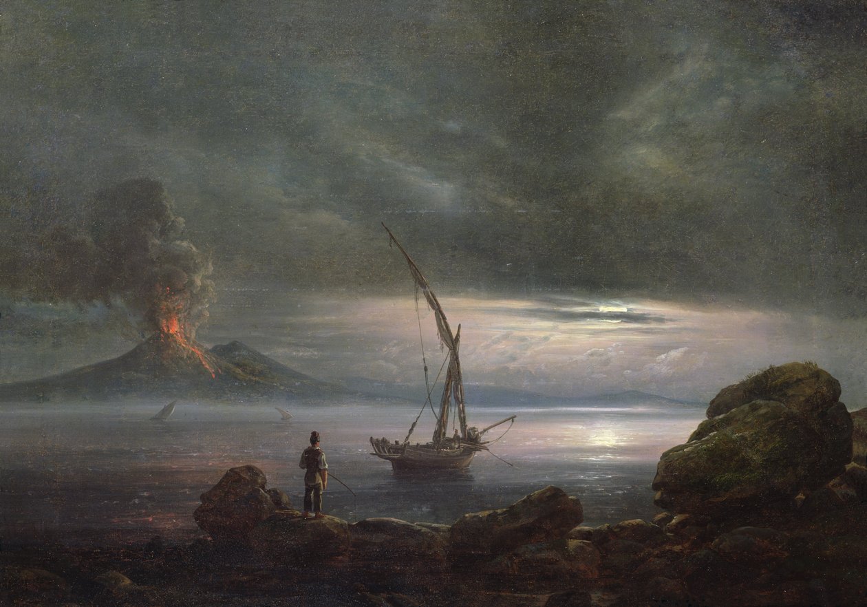 Tulivuori illalla, Sisilia tekijältä Johan Christian Dahl
