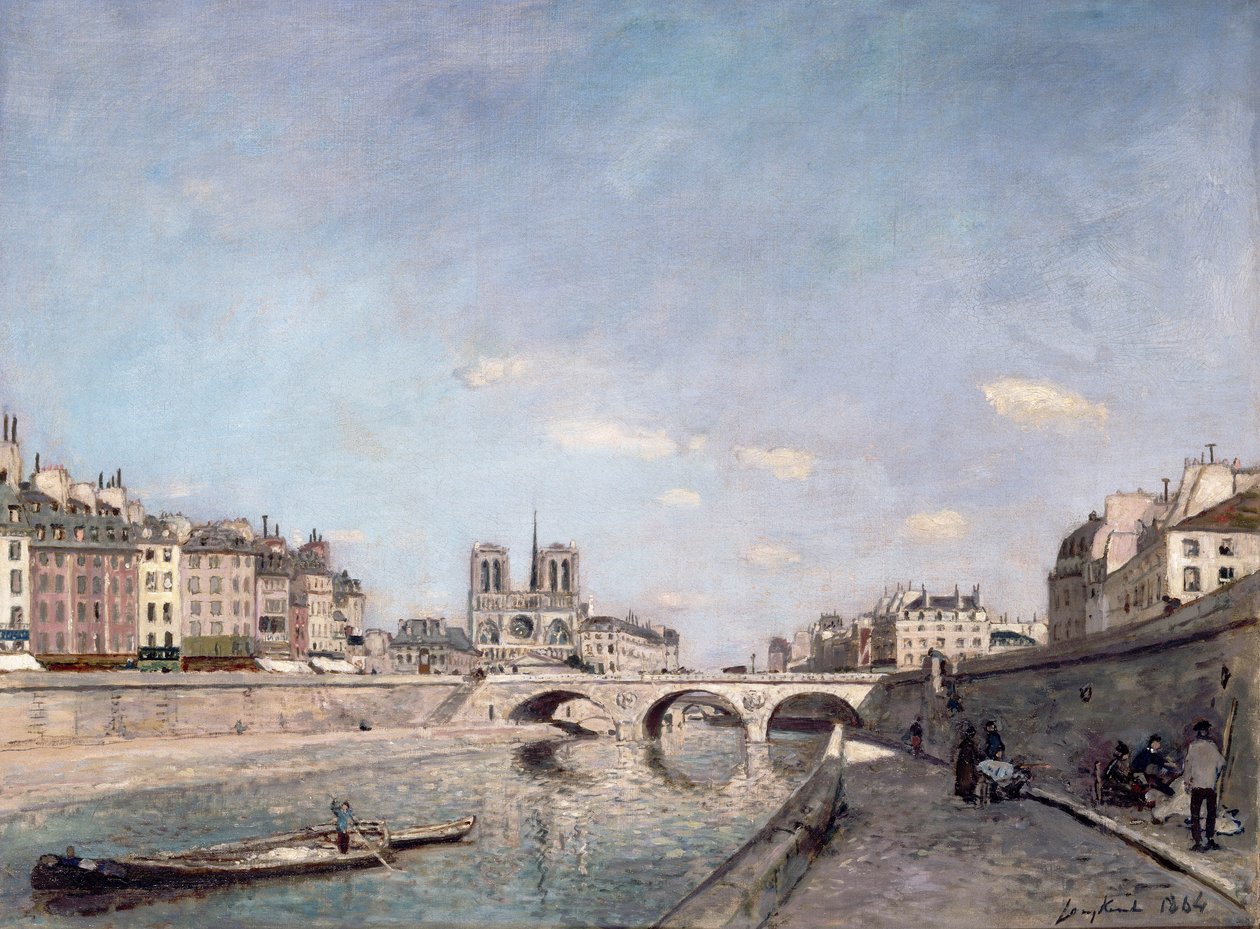 Seine ja Notre-Dame Pariisissa tekijältä Johan Barthold Jongkind