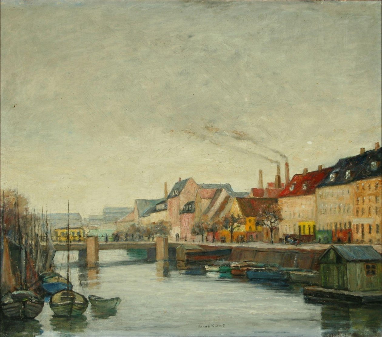 Kanal kulisser fra København English: Channel scenery from Copenhagen tekijältä Johan Rohde