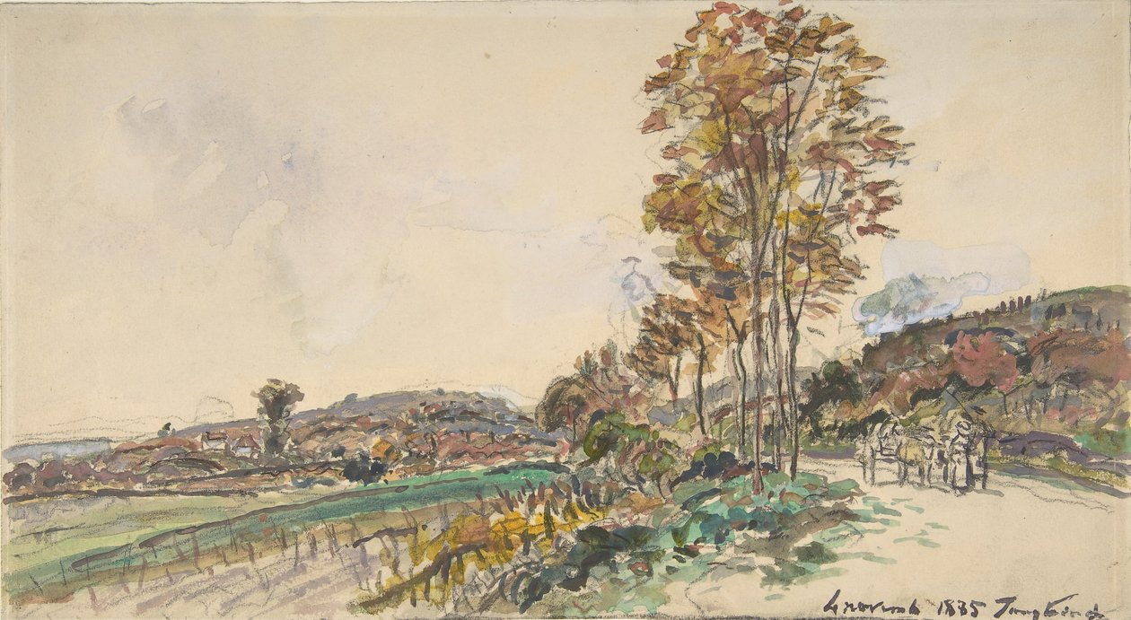 Tie lähellä La Côte-Saint-Andréa, 1885. tekijältä Johan Barthold Jongkind