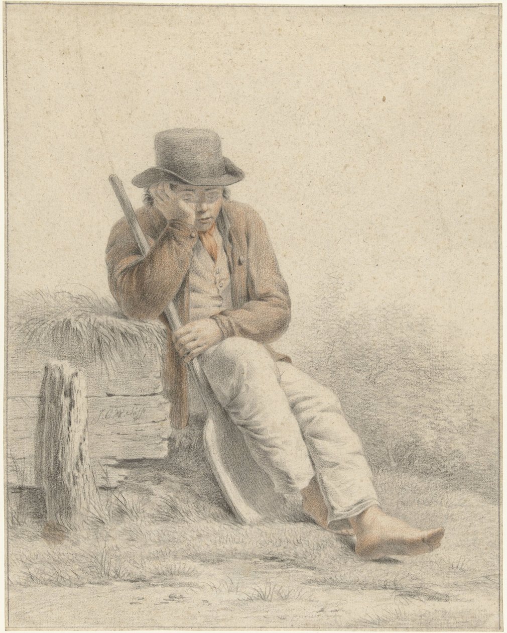 lepäävä työmies tekijältä Johan Christiaan Willem Safft