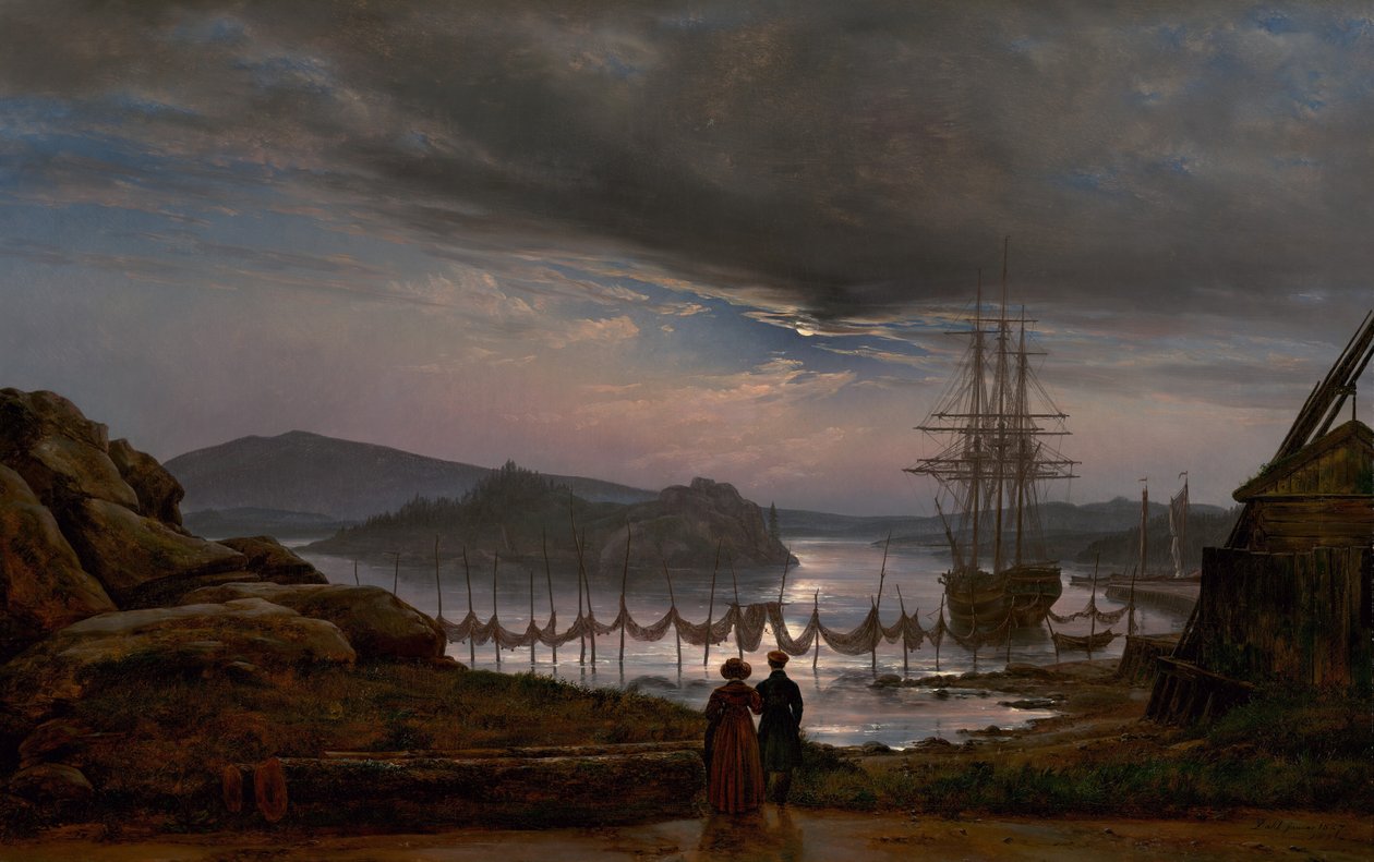 Näkymä Vaekerosta lähellä Christianiaa, 1827. tekijältä Johan Christian Dahl