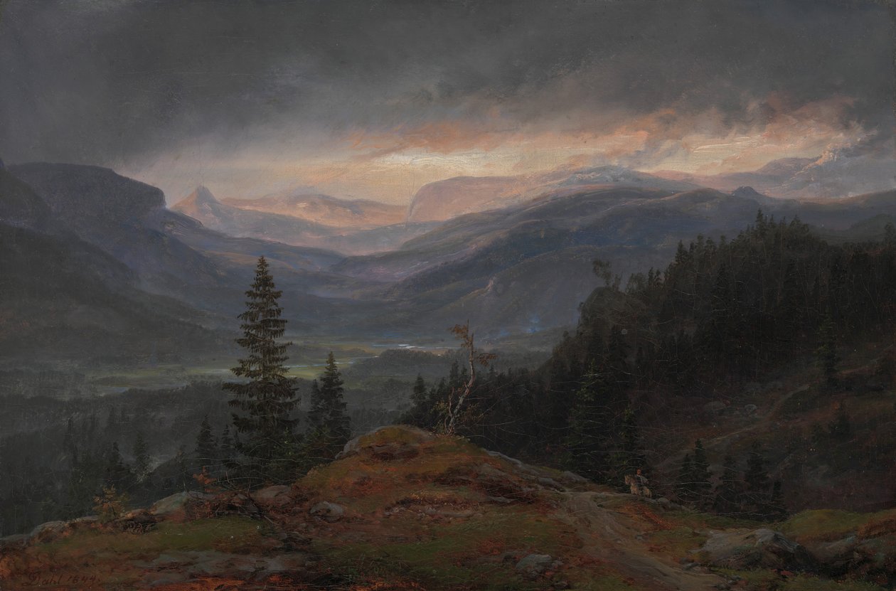 Näkymä Hallingdaliin, 1844. tekijältä Johan Christian Dahl