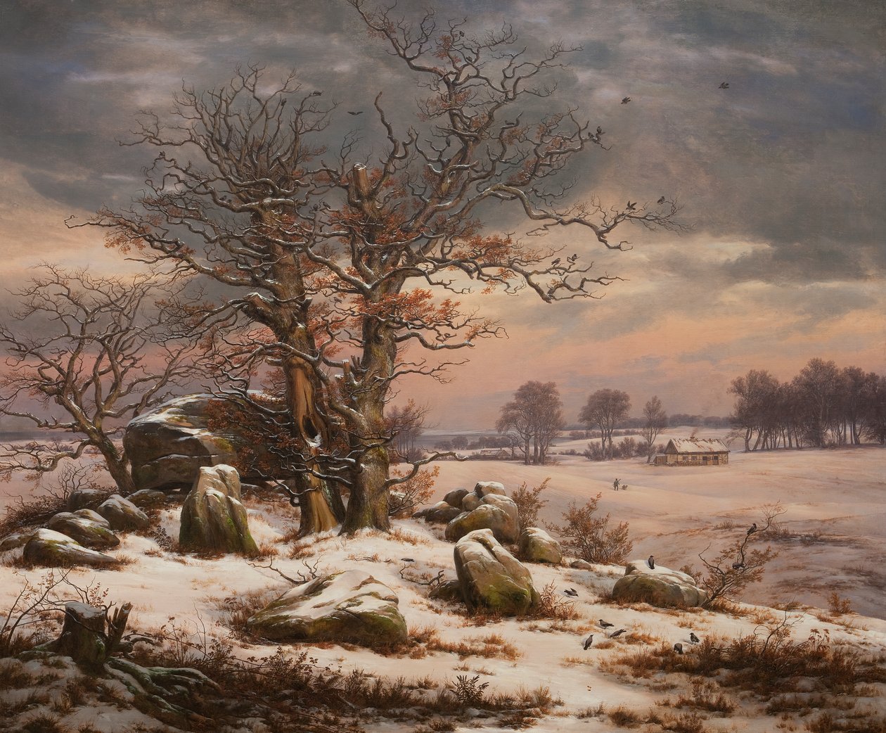 Talvimaisema. Vordingborgin lähellä tekijältä Johan Christian Dahl