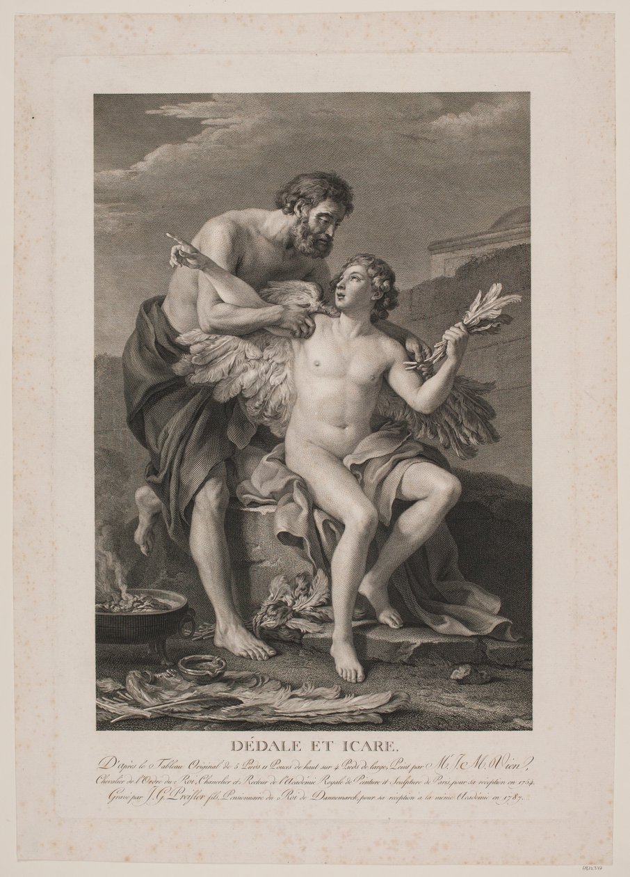 Daedalus ja Icarus tekijältä Johan Georg Preisler