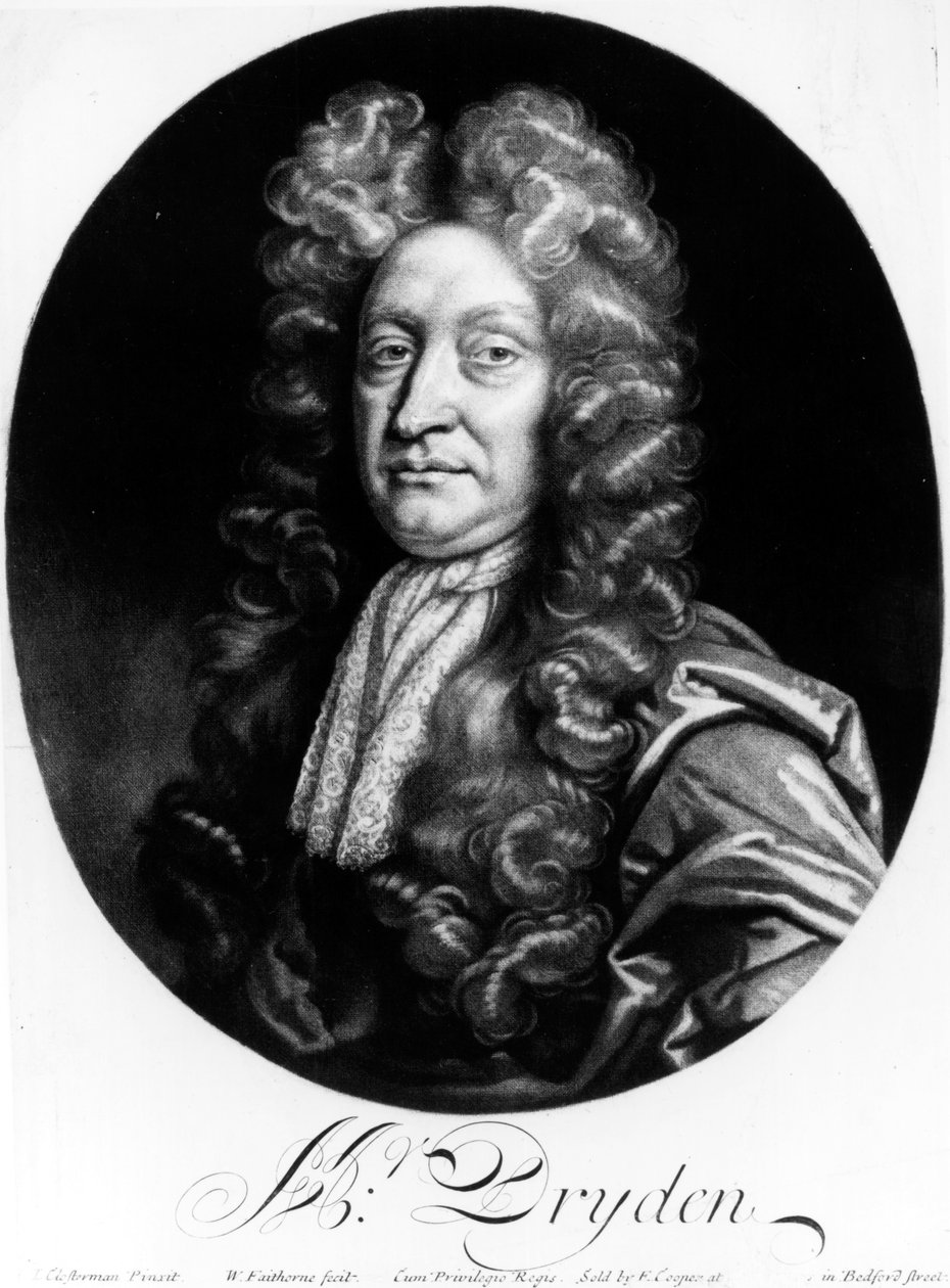 John Dryden (1631-1700), kaiverrettu William Faithornen (1616-91) toimesta. tekijältä Johann Closterman