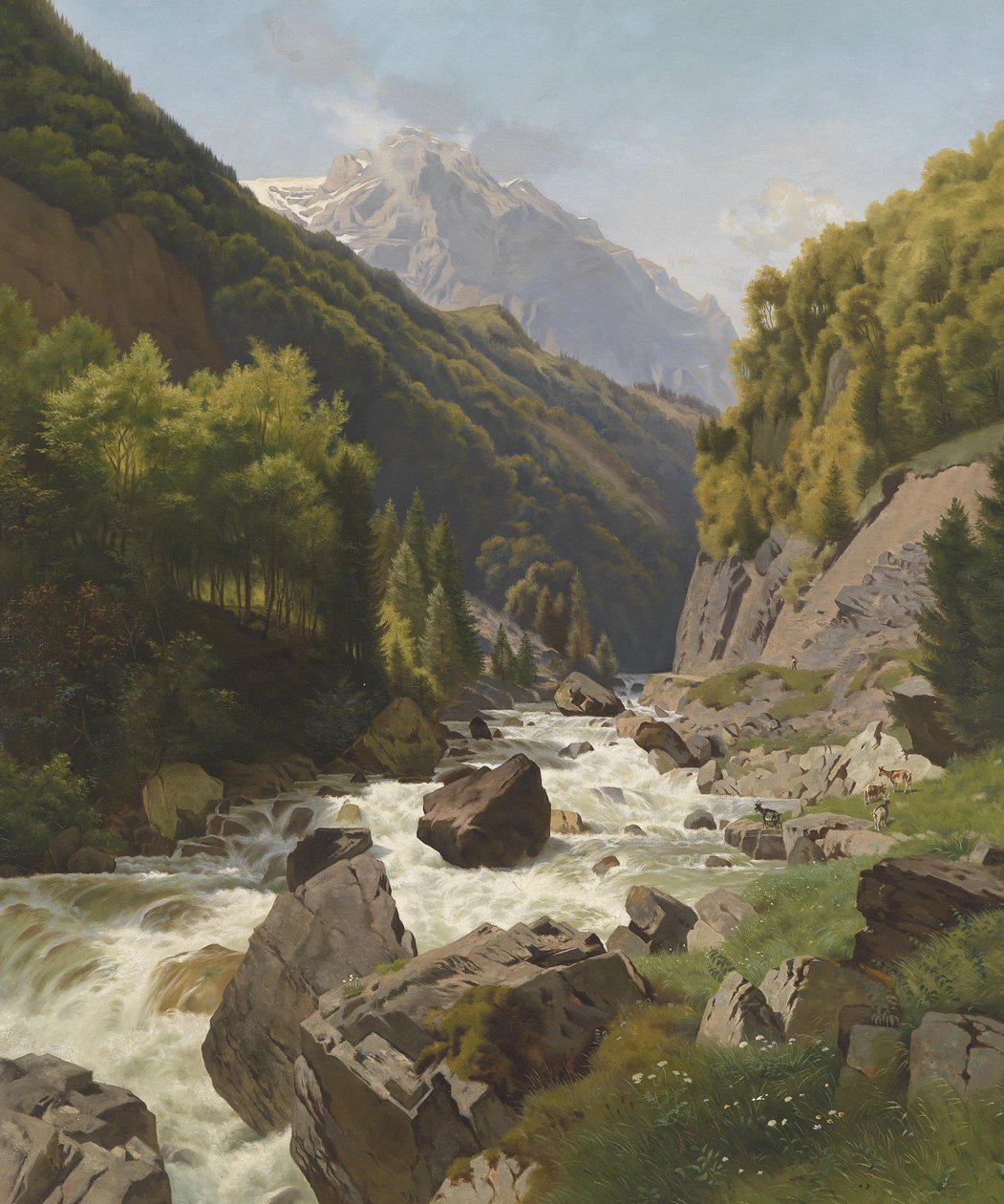 Schlucht am Lötschenbach bei Glarus tekijältä Johann Gottfried Steffan