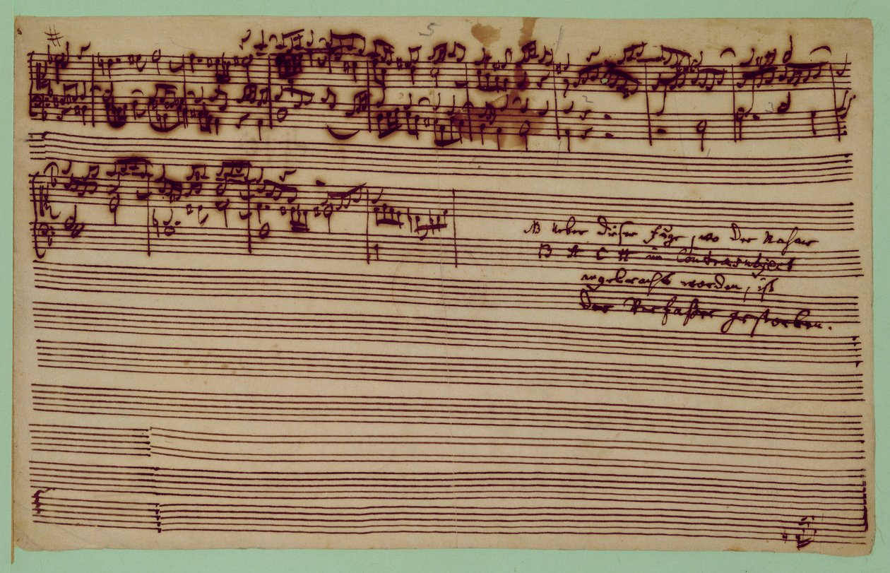 Fuugataiteen viimeinen sivu, 1740-luku (kynä ja muste paperille) tekijältä Johann Sebastian Bach