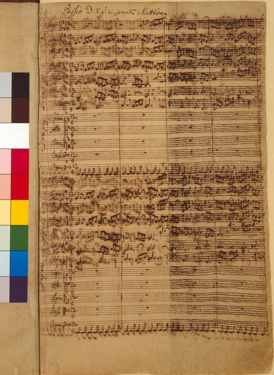Passio Domini nostri J.C. secundum Evangelistam MATTHAEUM BWV 244, 1730s (kynä paperille) tekijältä Johann Sebastian Bach