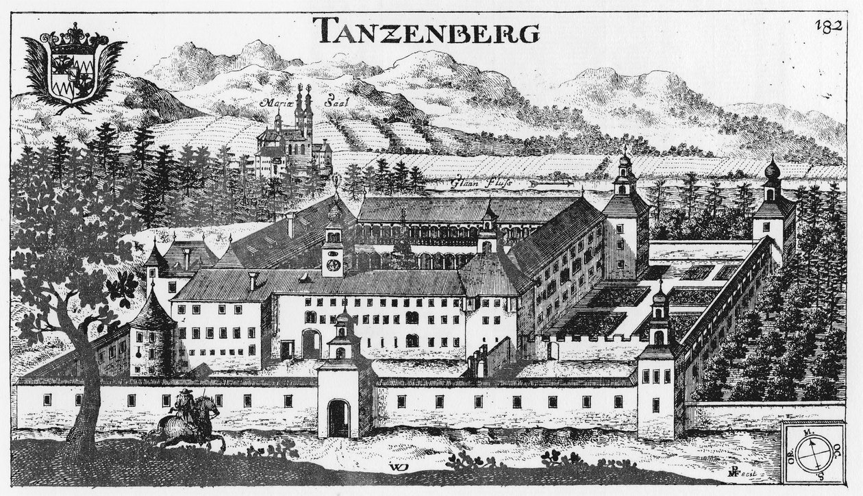 Tanzenbergin linna Sankt Veit an der Glanissa / Kärnten / Itävalta / Euroopan unioni tekijältä Johann Weikhard von Valvasor