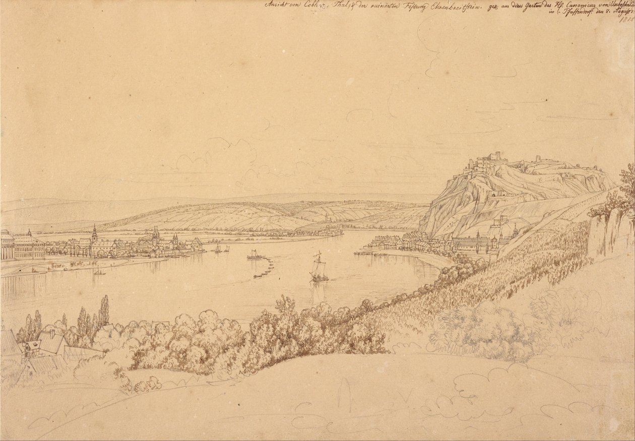 Ehrenbreitsteinin linnoitus tekijältä Johann Adam Klein
