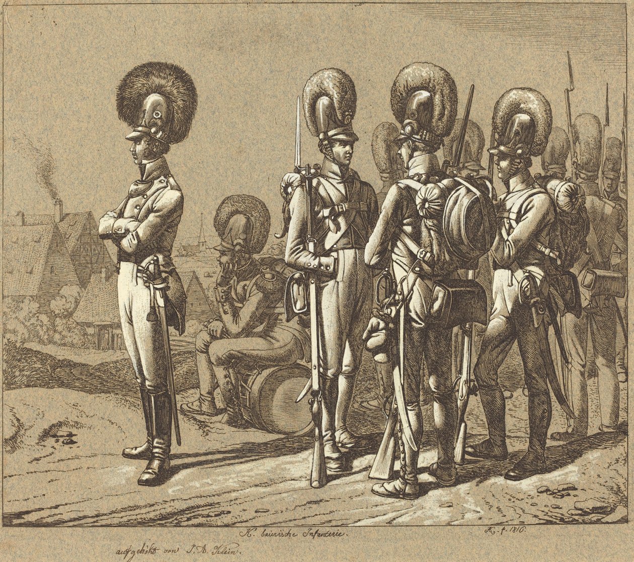 K. Baijerin jalkaväki (Bavarian Infantrymen) tekijältä Johann Adam Klein