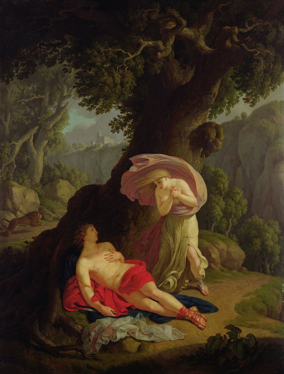 Pyramus ja Thisbe, n. 1788-1790 tekijältä Johann August Nahl the Younger