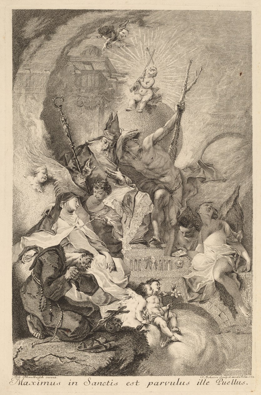 Neljä pyhää tekijältä Johann Beheim after Franz Anton Maulbertsch