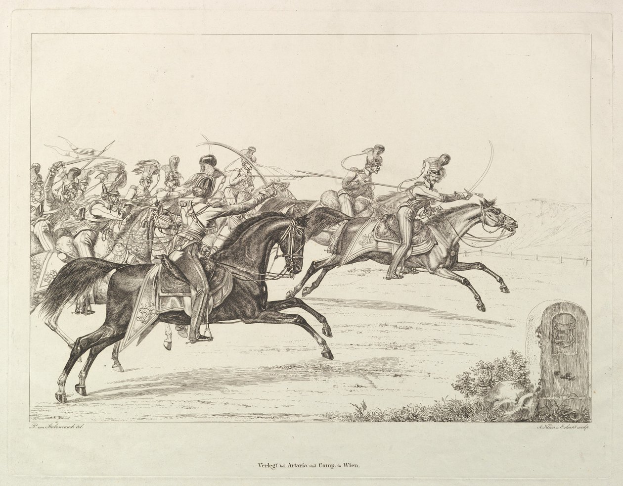 Itävallan Lancers, 1800-luvun alku. tekijältä Johann Christian Erhard