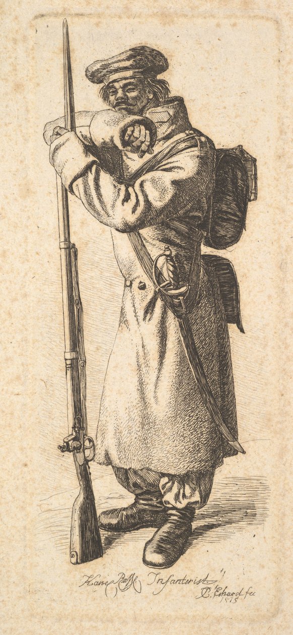 Venäläinen jalkaväki, 1815. tekijältä Johann Christian Erhard