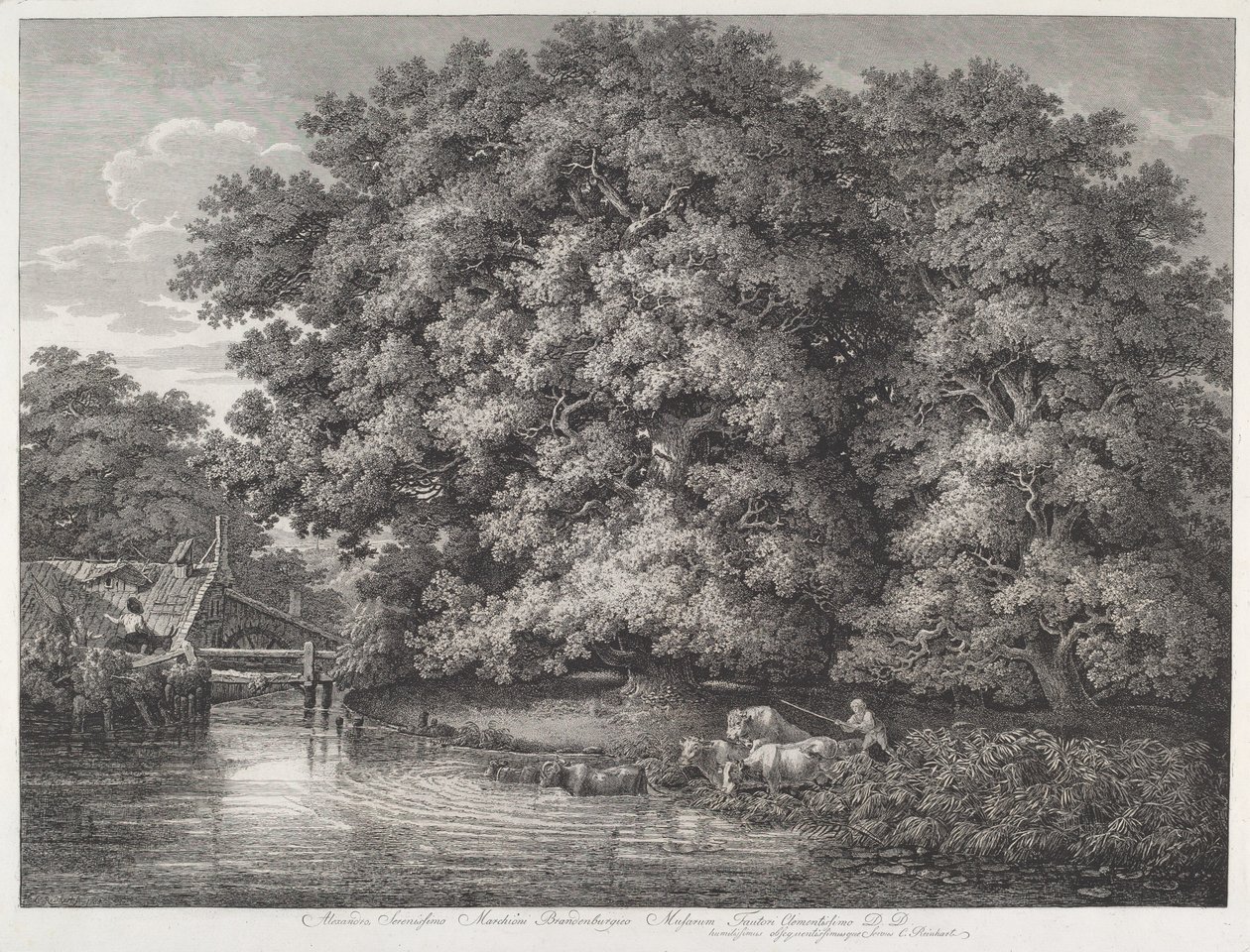 Mill at the Great Oaks tekijältä Johann Christian Reinhart