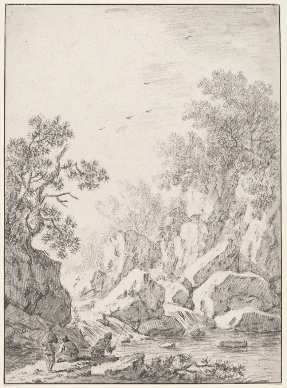 Rock Cliffsin vesiputous, 1750-luku. tekijältä Johann Christoph Dietzsch