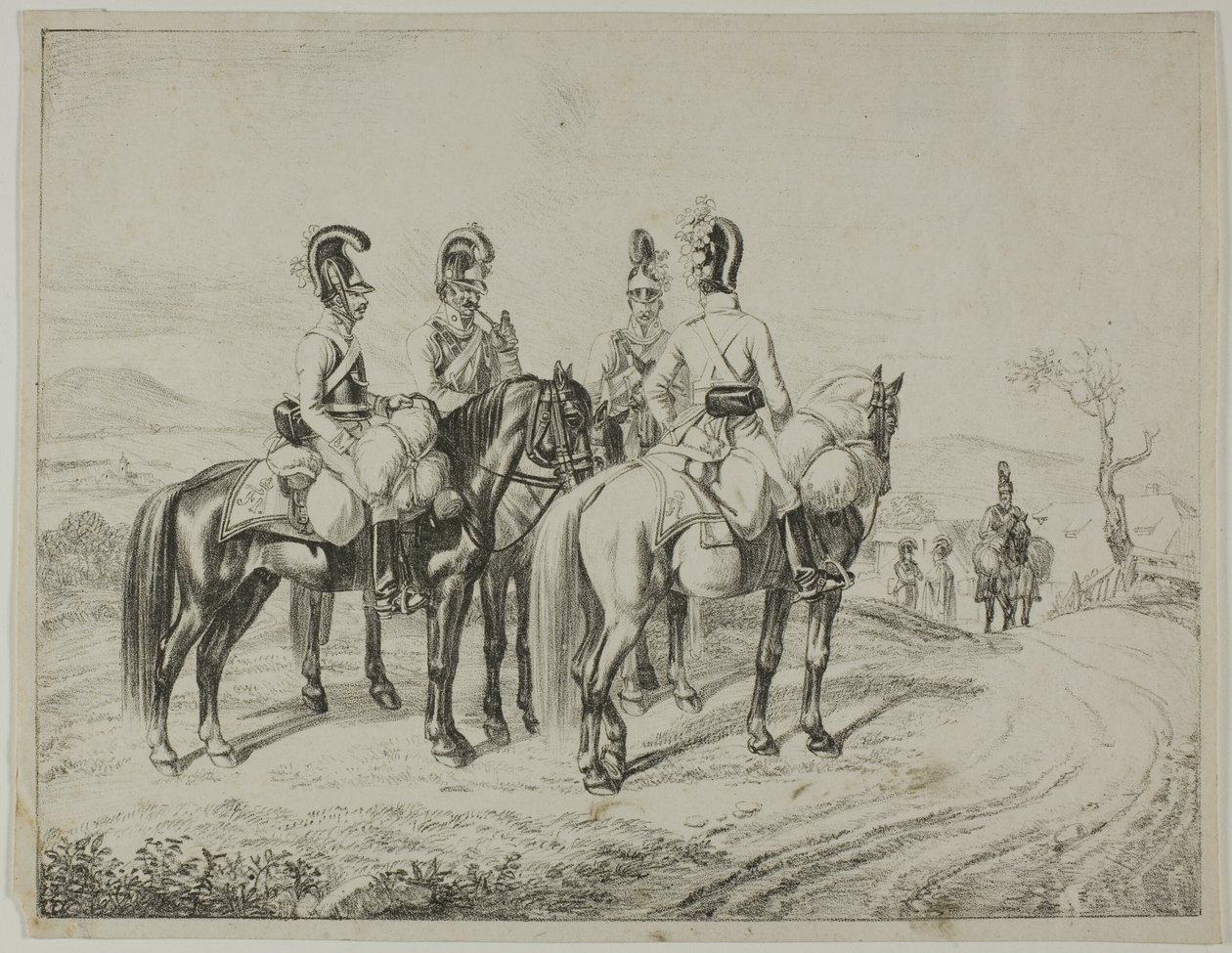 Neljä Cuirassieria rinteessä tekijältä Johann Christoph Erhard
