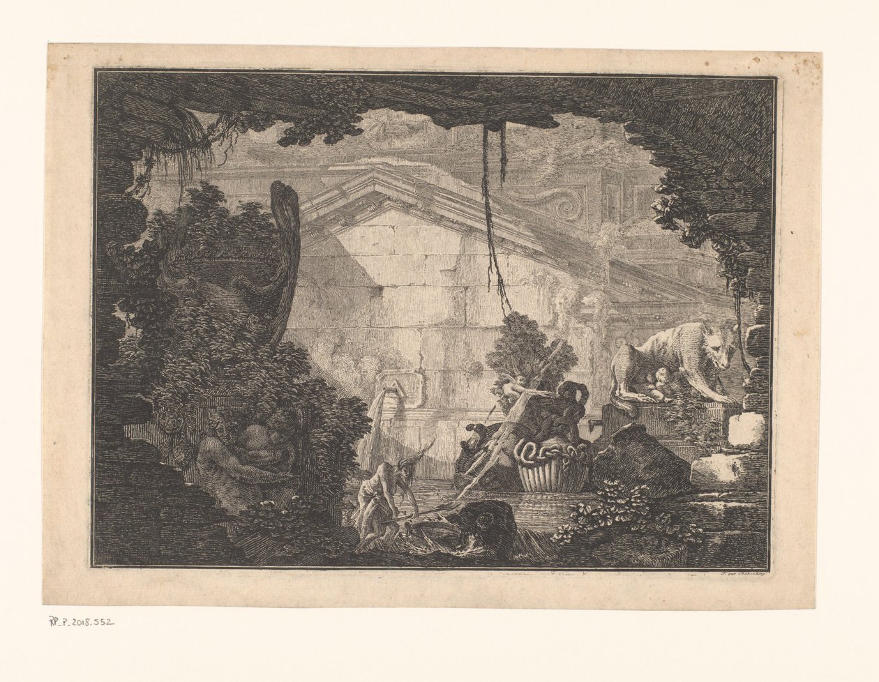 Arkkitehtuuri Capriccio hahmoilla tekijältä Johann Ferdinand Hetzendorff von Hohenberg