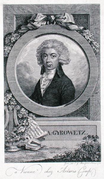 Adalbert Gyrowetz (1763-1850) 1793 (kaiverrus) tekijältä Johann Georg Mansfeld