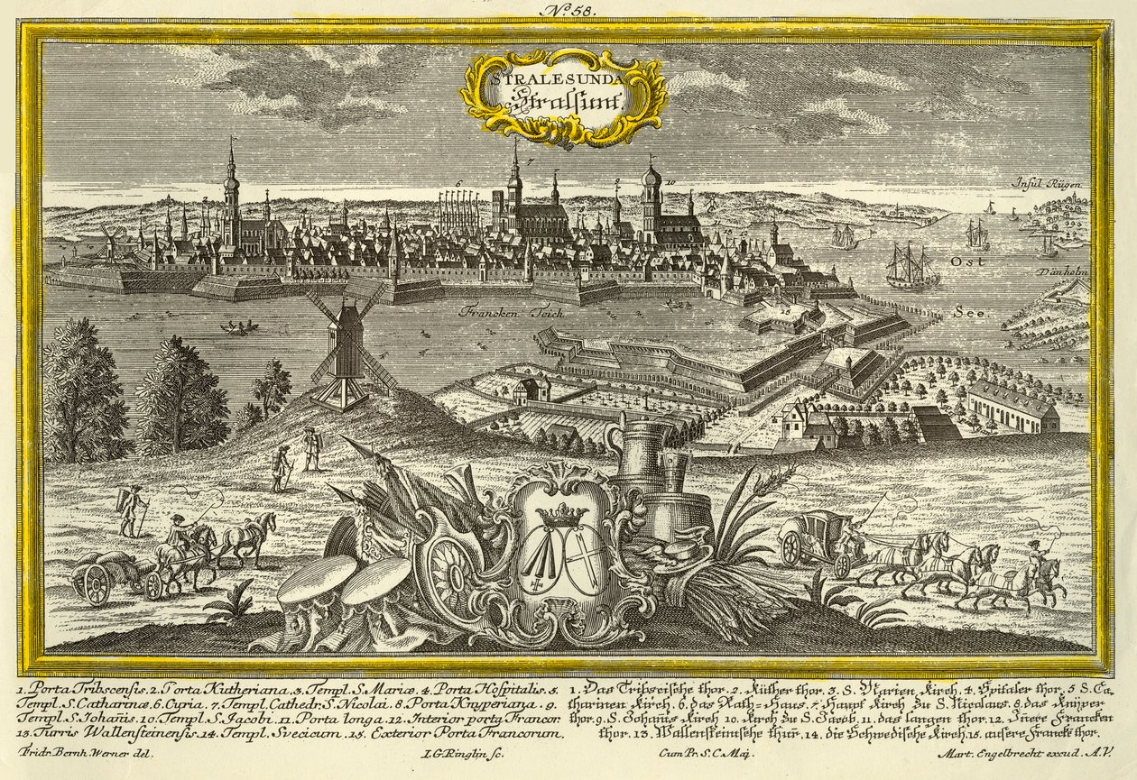 Stralsund, c1740. tekijältä Johann Georg Ringlin