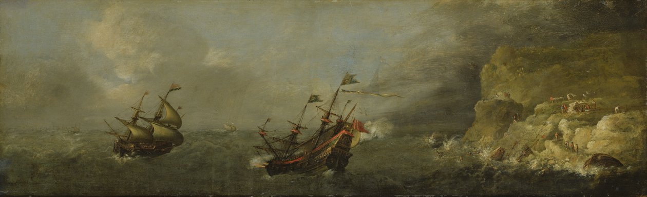 Merimaisema (öljy tammilevylle) tekijältä Johann Georg Stuhr