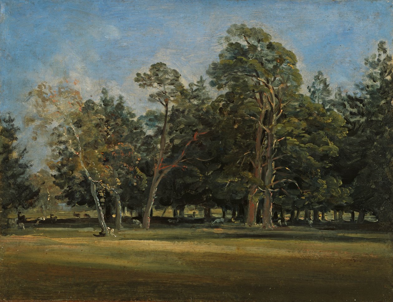 El jardí de cérvols prop de Munic-finès tekijältä Johann Georg von Dillis
