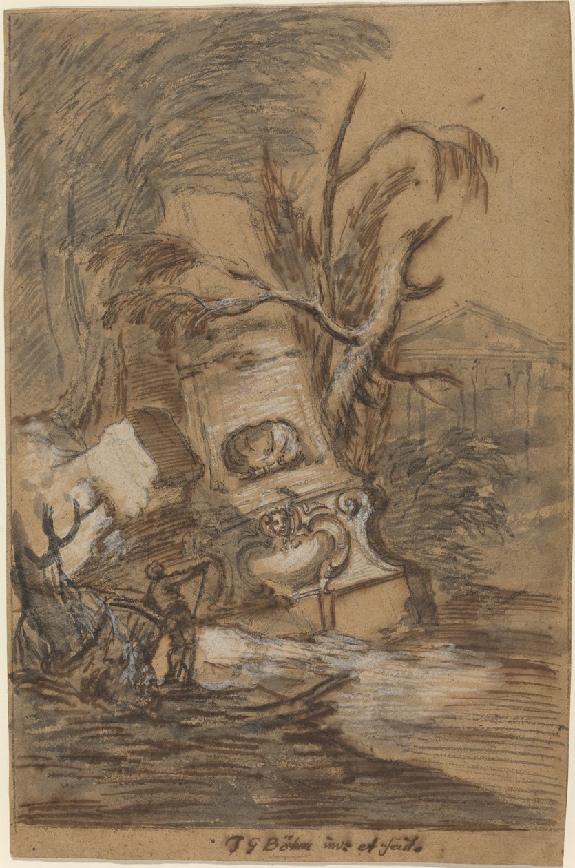 Capriccio antiikin raunioilla tekijältä Johann George Böhm