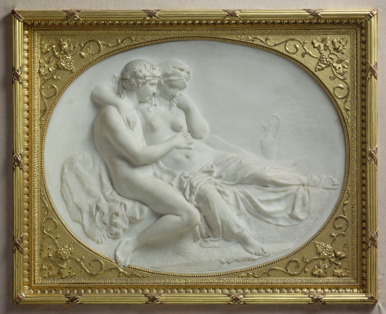 Bacchus lohduttaa Ariadnea, 1793 (marmori) tekijältä Johann Gottfried Schadow