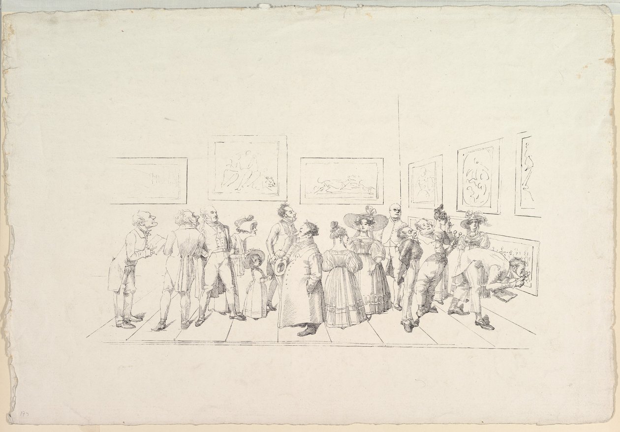 Yleisö näyttelyssä, 1831. tekijältä Johann Gottfried Schadow