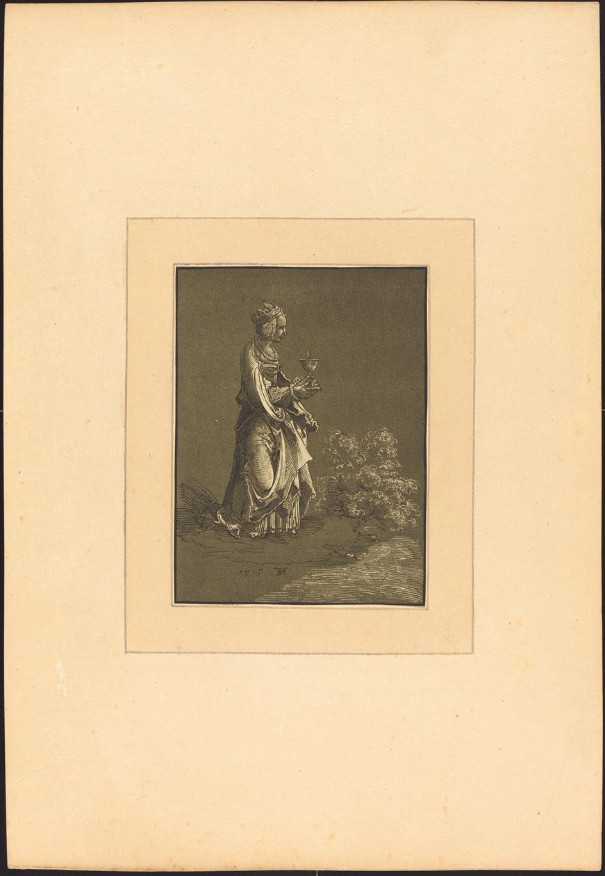 Pyhä Barbara tekijältä Johann Gottlieb Prestel after Albrecht Altdorfer
