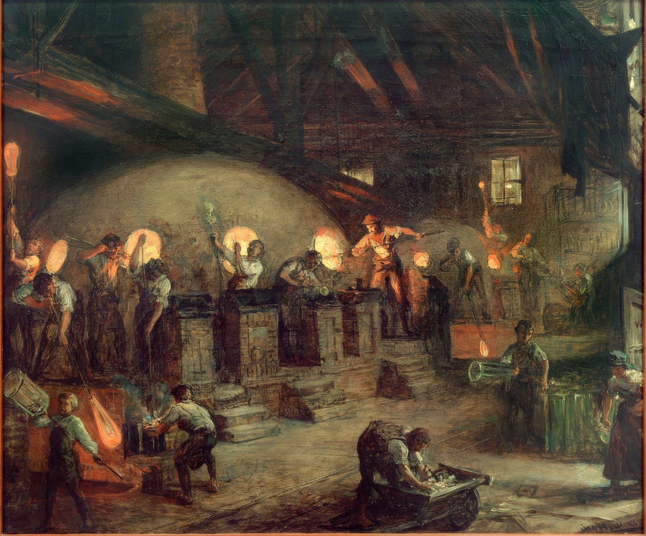 Lasitehdas Hessenissä tekijältä Johann Heinrich Hasselhorst