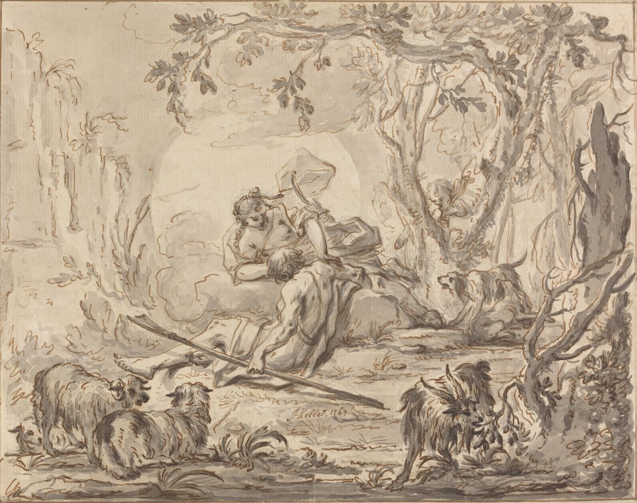 Diana ja Endymion tekijältä Johann Heinrich Keller