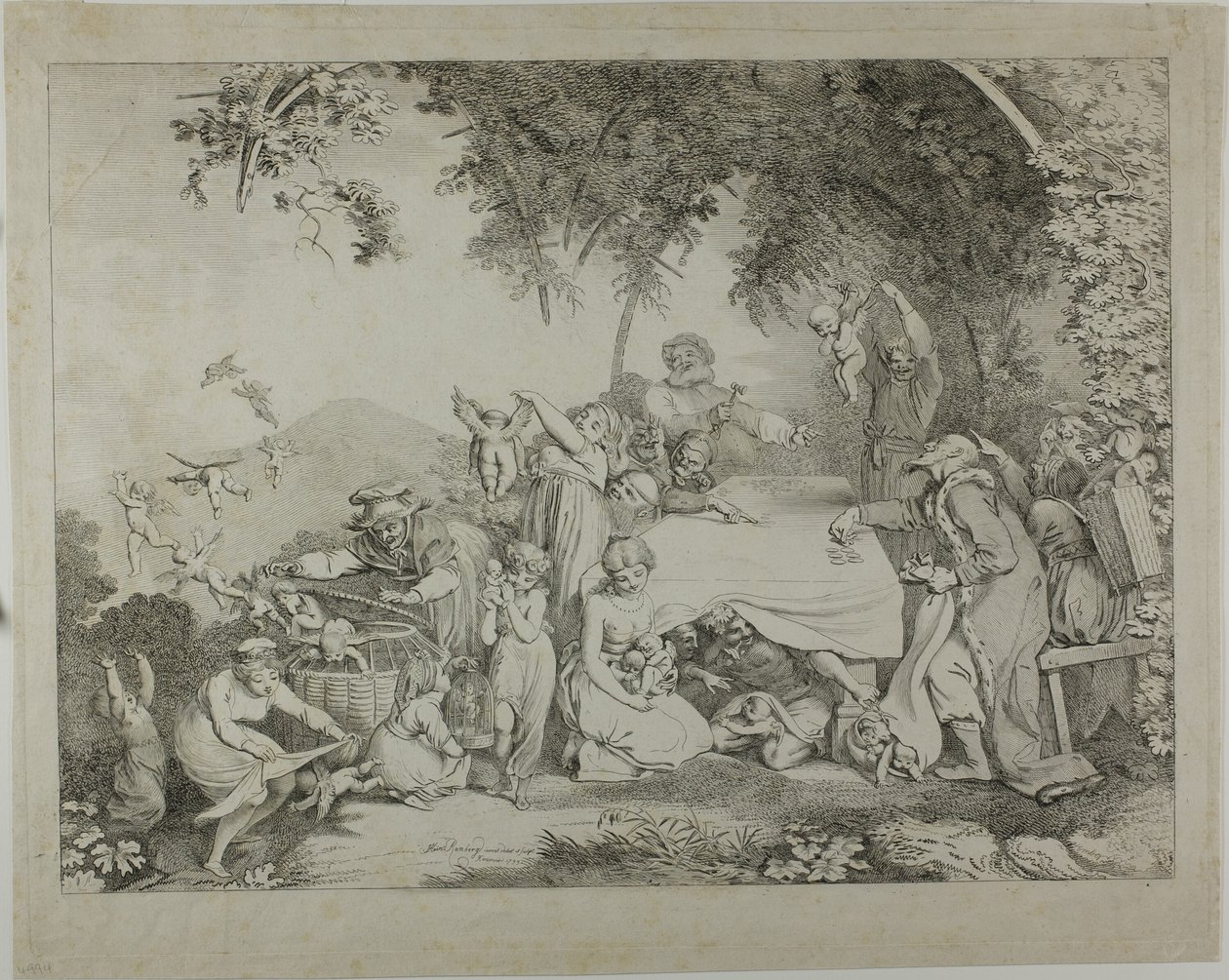 Cupidien huutokauppa tekijältä Johann Heinrich Ramberg