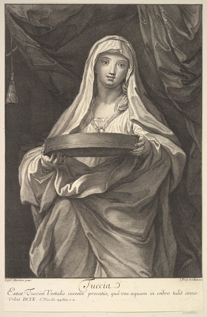 Tuccia, 1720. tekijältä Johann Jakob Frey the Elder