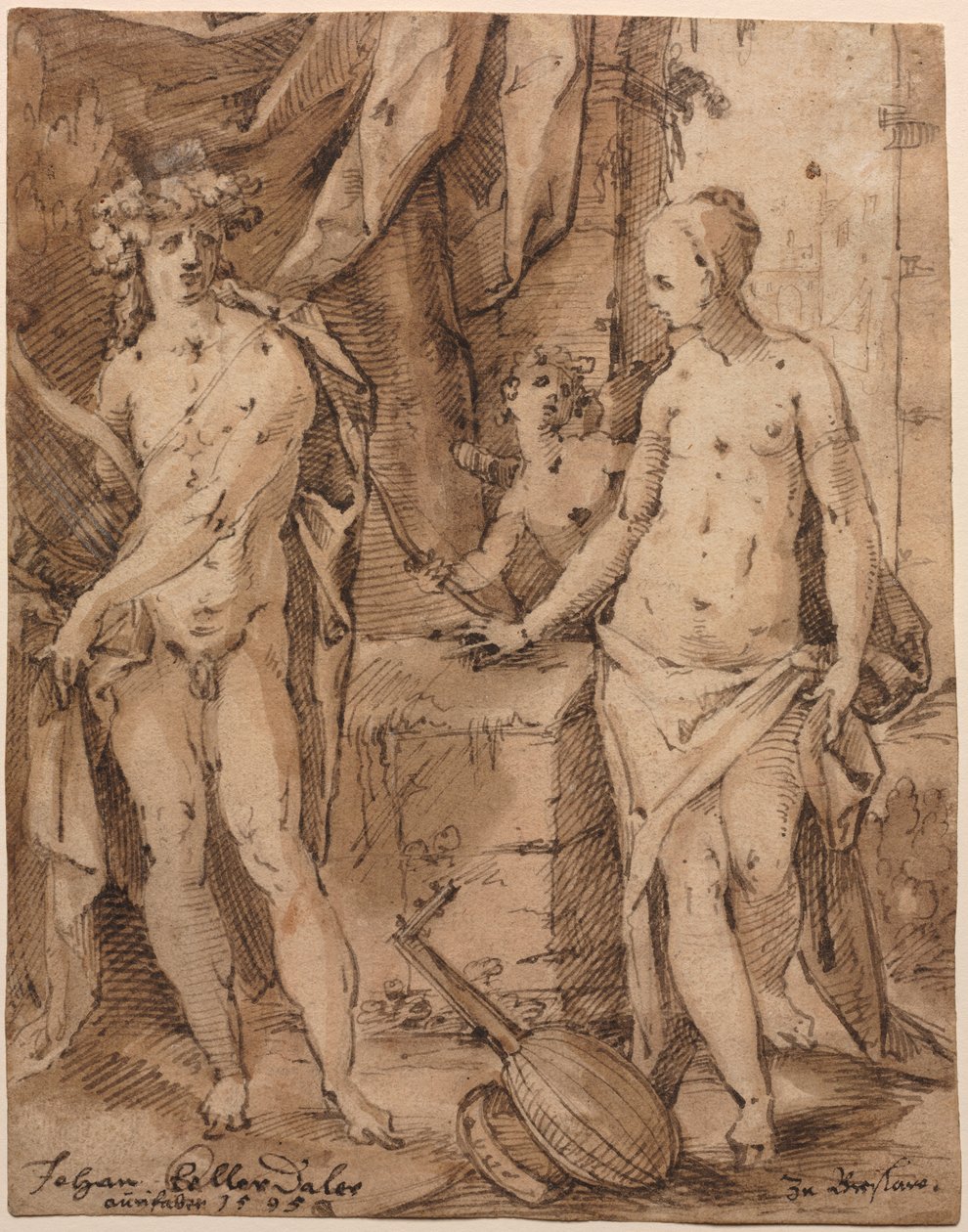 Apollo Eraton ja Cupidon kanssa, 1595. tekijältä Johann Kellerthaler