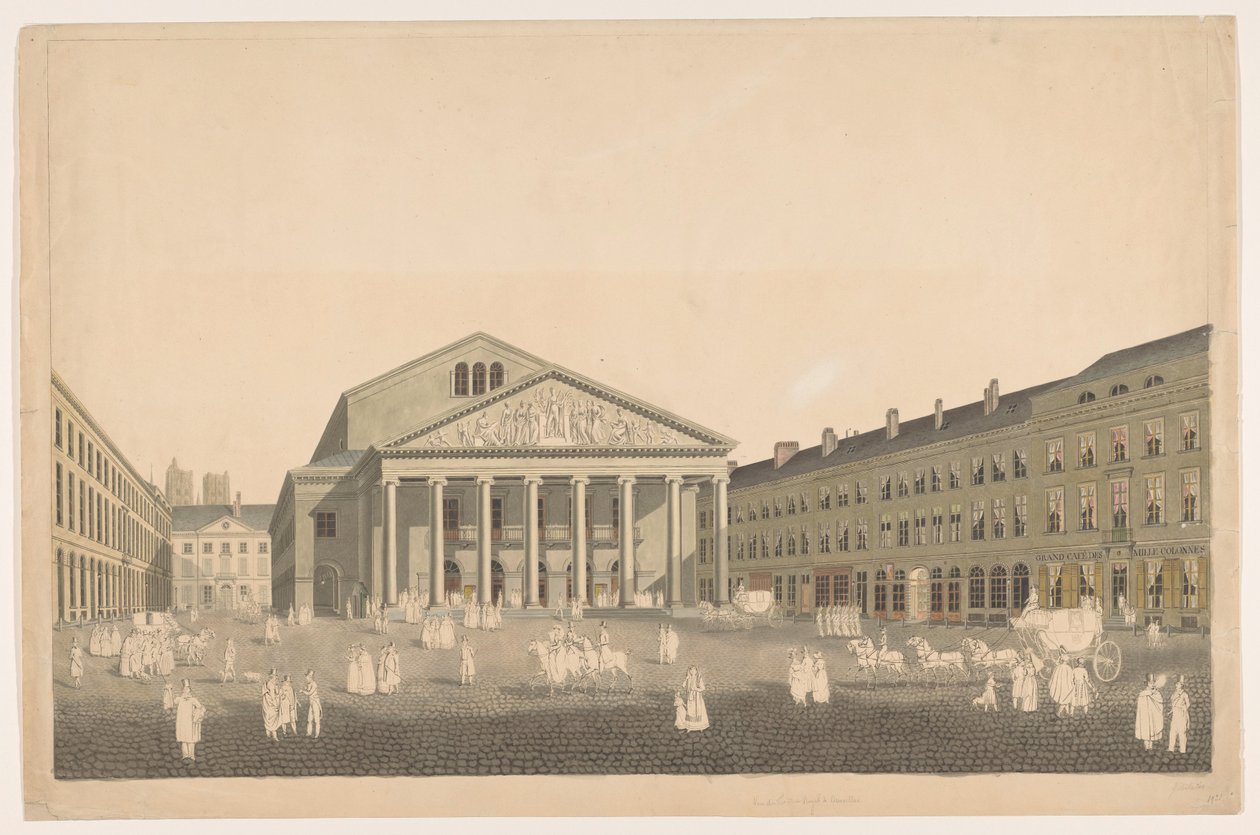 Vista del Teatre Reial de Brussel·les finlandès tekijältä Johann Nepomuk Gibèle
