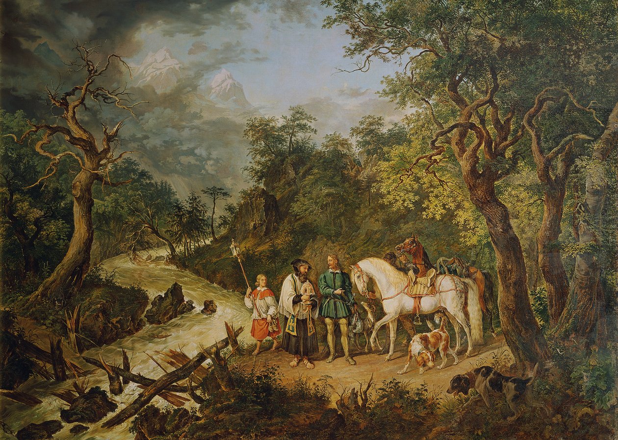 Rudolf von Habsburg ja pappi tekijältä Johann Nepomuk Höchle