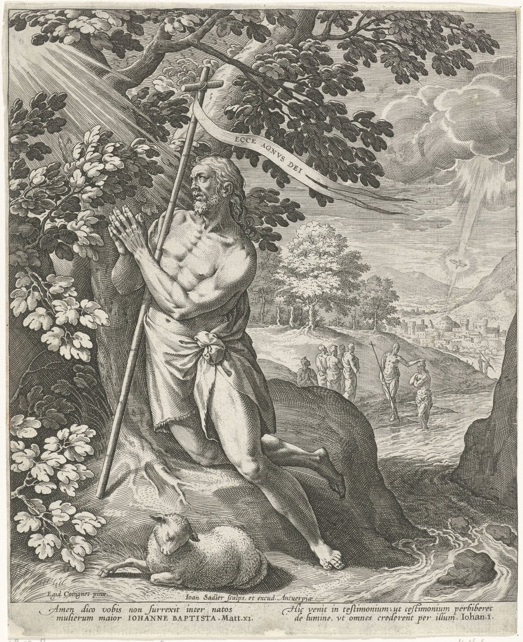 Johannes Kastaja autiomaassa tekijältä Johann Sadeler (I)