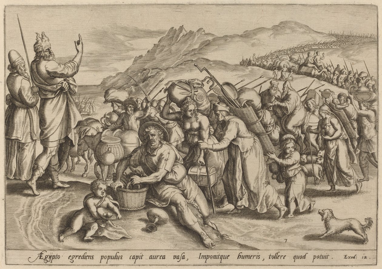 Exodus Egyptistä, 1585. tekijältä Johann Sadeler I