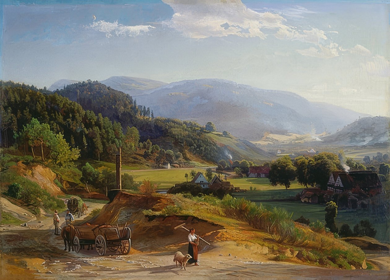 Maisema takomalla. 1855/56 tekijältä Johann Wilhelm Schirmer