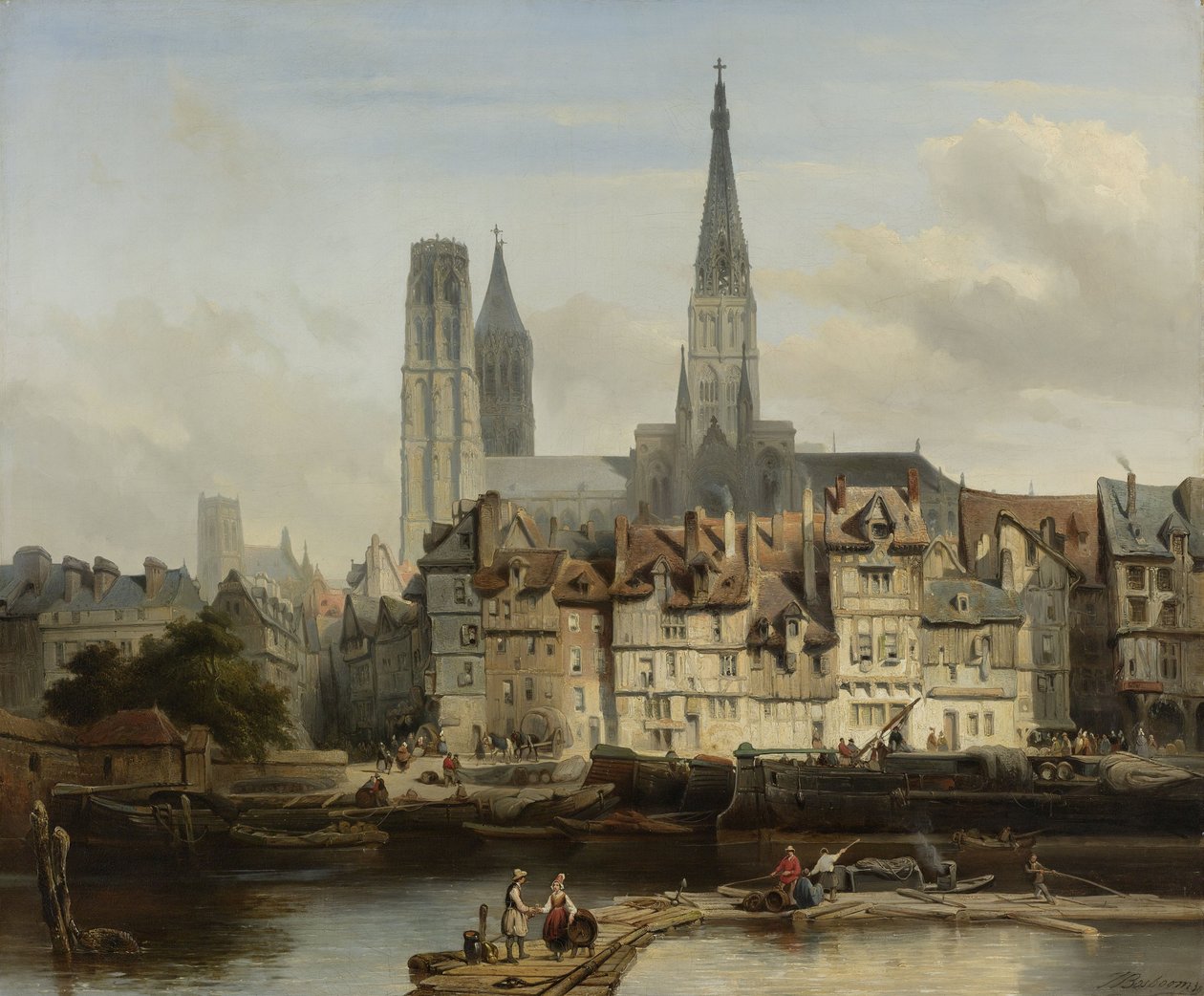 Quay de Paris Rouenissa, Johannes Bosboom, 1839 tekijältä Johannes Bosboom