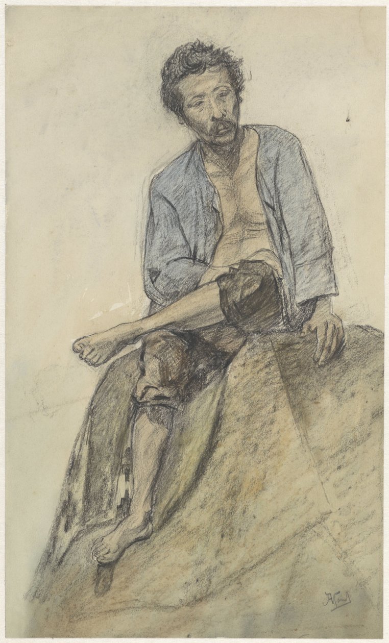 istuva mies tekijältä Johannes Abraham Mondt