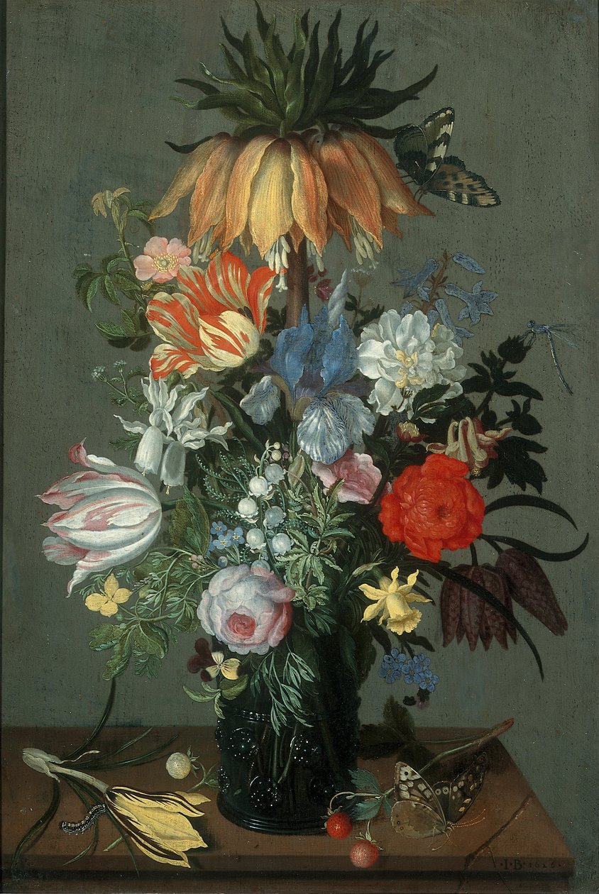 Kukka asetelma elämässä Crown Imperial tekijältä Johannes Bosschaert