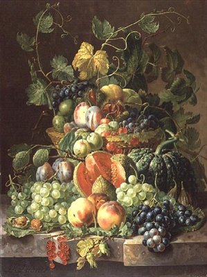 Hedelmäkori (öljy paneelille) tekijältä Johannes Hendrick Fredriks