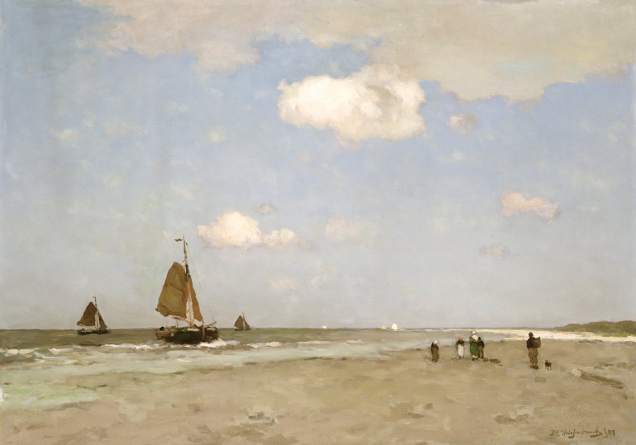 Rantakohtaus, 1887 tekijältä Johannes Hendrik Weissenbruch