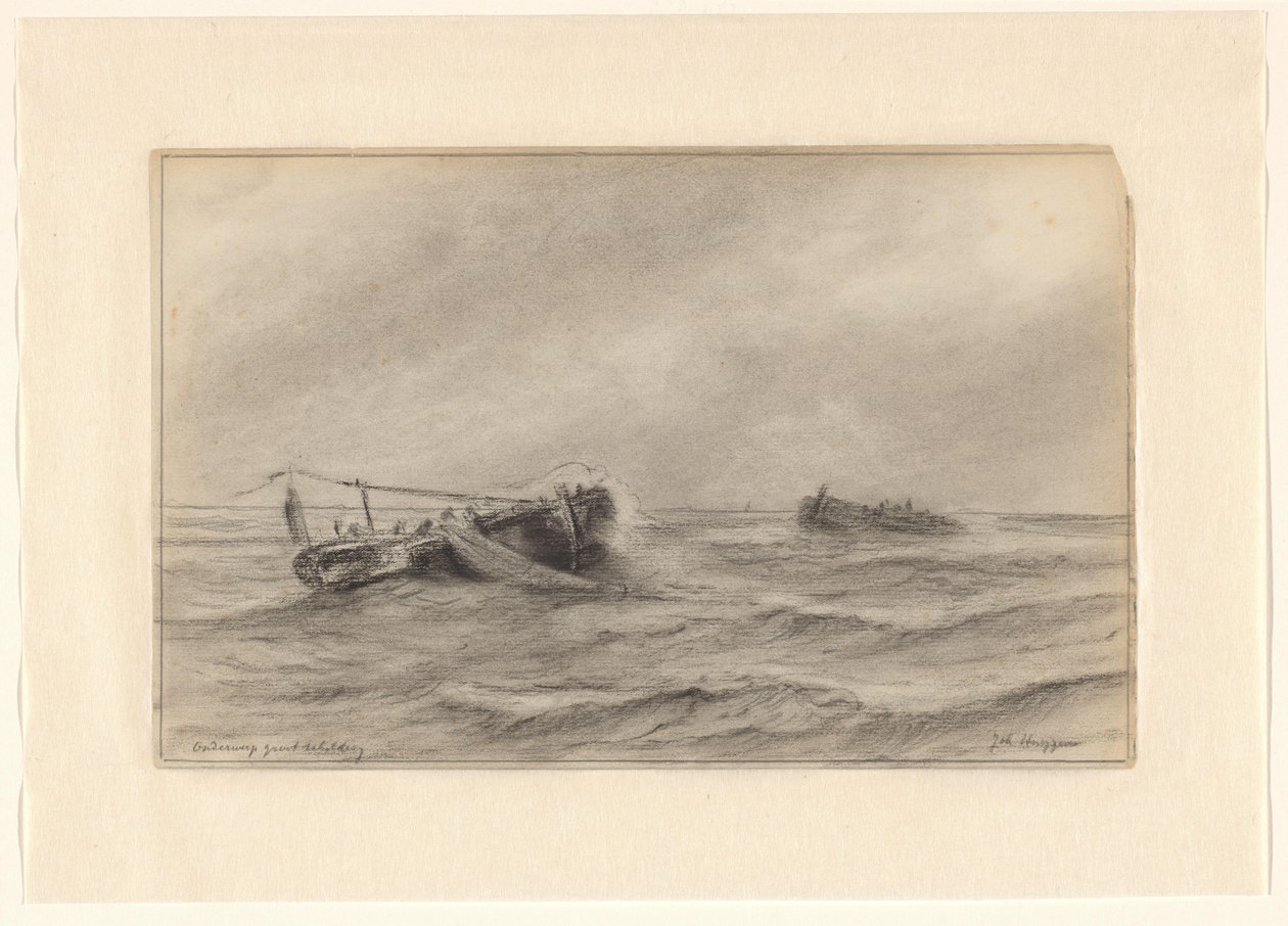 Kalastusalukset merellä tekijältä Johannes Huygens (signed by artist)