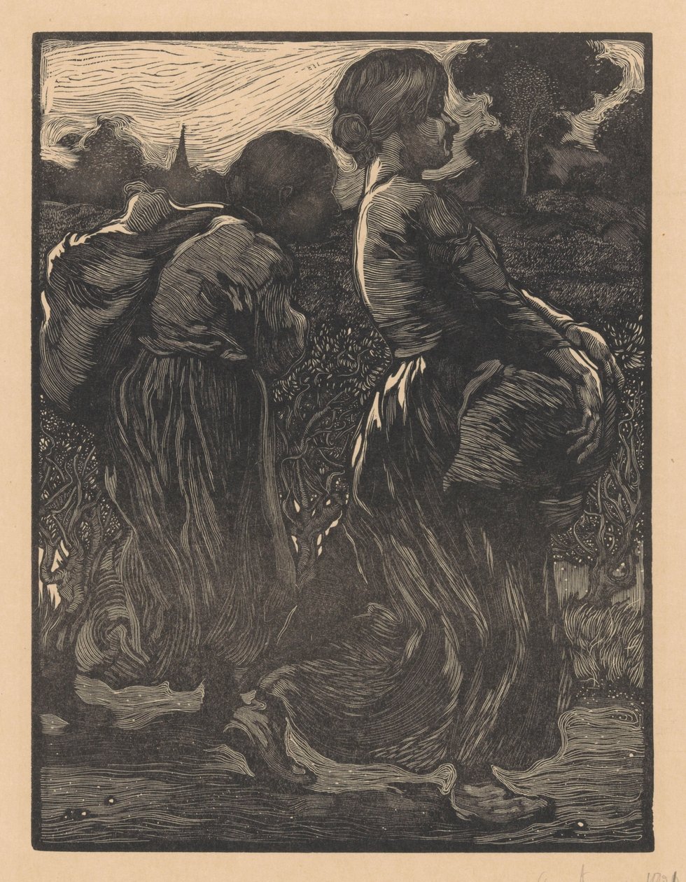 Kaksi maataloustyöntekijää tekijältä Johannes Josephus Aarts (signed by artist)