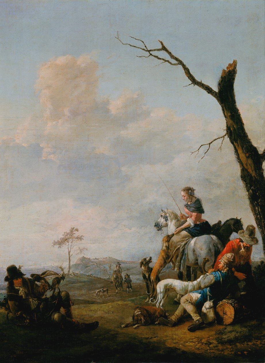 Lepoa metsästyksen jälkeen tekijältä Johannes Lingelbach